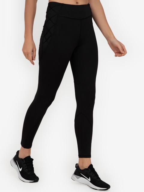 

ZALORA ACTIVE Women Black Solid Tights