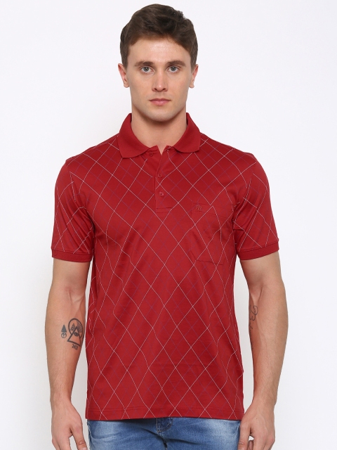 

Raymond Men Red Printed Polo T-shirt
