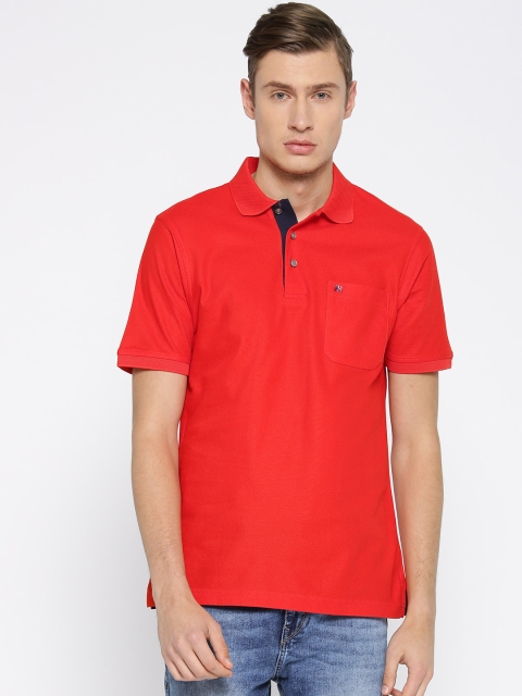 

Raymond Men Red Solid Polo T-shirt