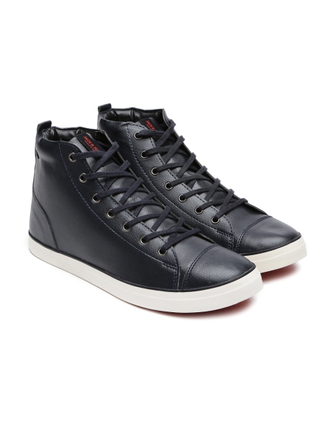 

Jack & Jones Men Navy Mid-Top Sneakers, Navy blue