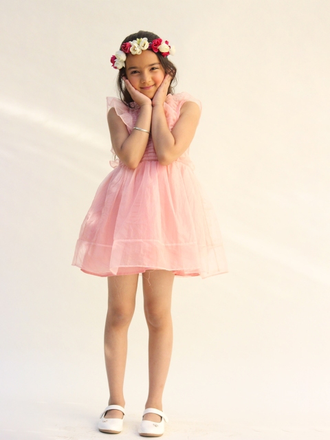

Jungleebilli Peach-Coloured A-Line Dress