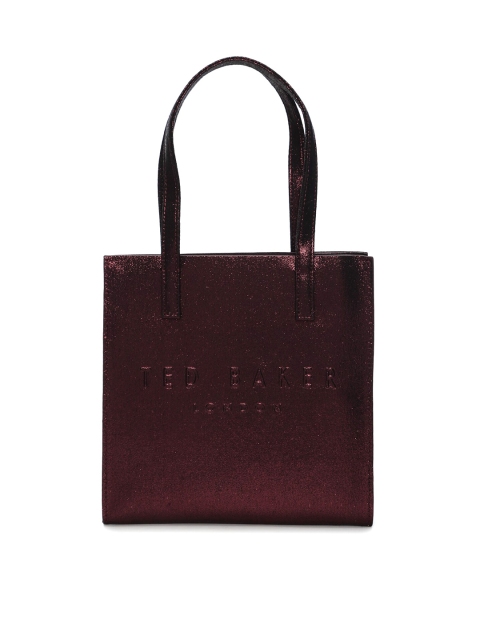 

Ted Baker Red Textured Leather Shopper Shoulder Bag with Cut Work