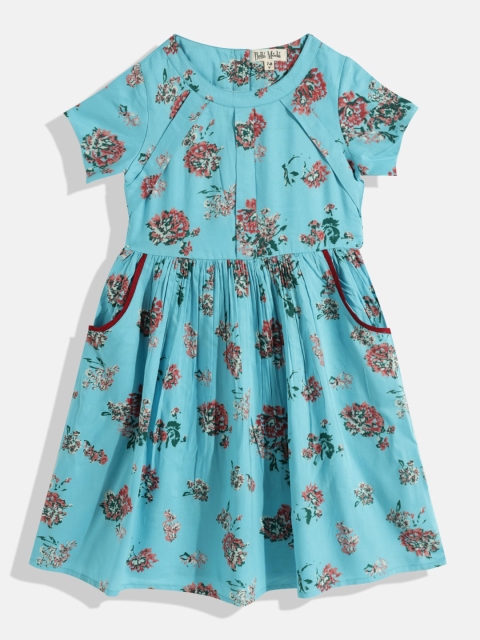

Bella Moda Blue Floral A-Line Dress