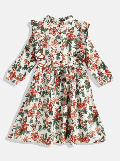 

Bella Moda White Floral A-Line Dress