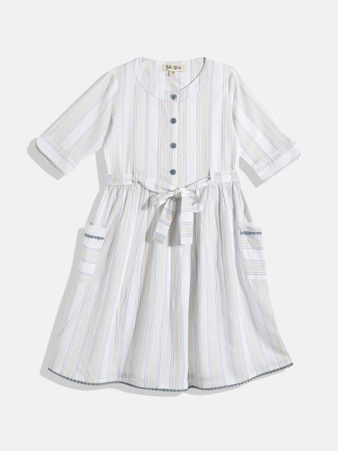 

Bella Moda White Striped Dress