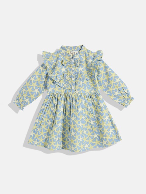 

Bella Moda Blue Floral A-Line Dress
