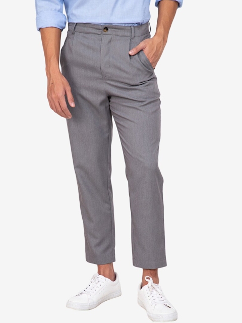 

ZALORA BASICS Men Grey Pleated Trousers