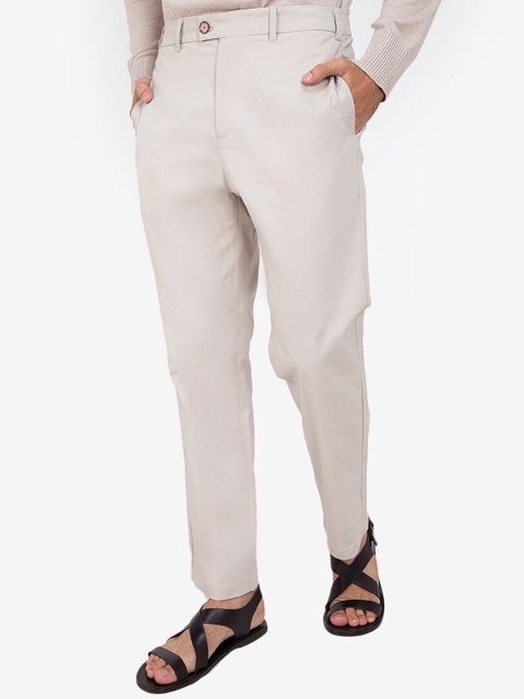 

ZALORA BASICS Men Beige Tapered Fit Trousers