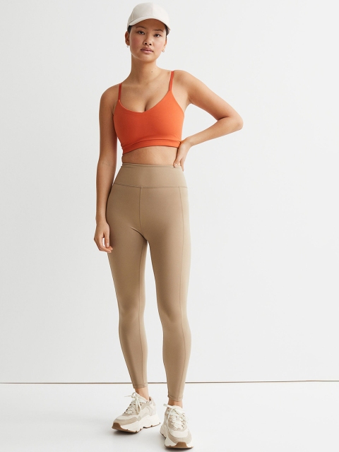 

H&M Women Beige Pocket-Detail Sports Tights