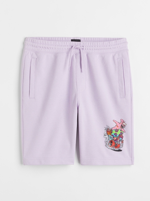 

H&M Men Purple Regular Fit Printed Sweatshorts