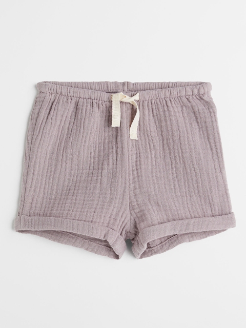 

H&M Girls Purple Solid Cotton Shorts