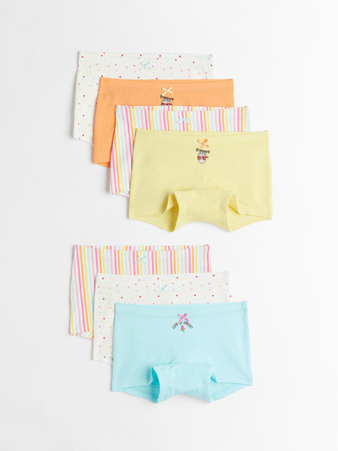

H&M Girls Orange 7-Pack Cotton Boxer Briefs