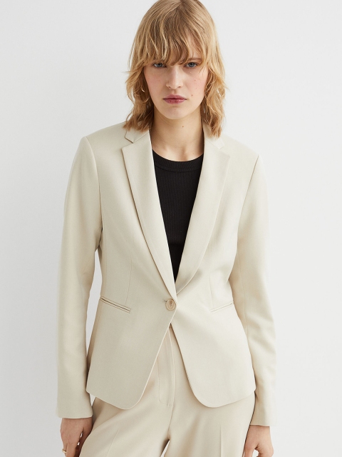 

H&M Women Off-White Fitted Jacket