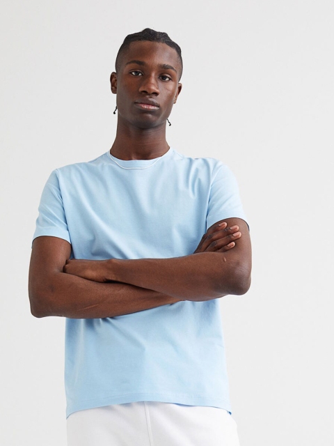 

H&M Men Blue Pack of 5 Slim Fit T-shirts