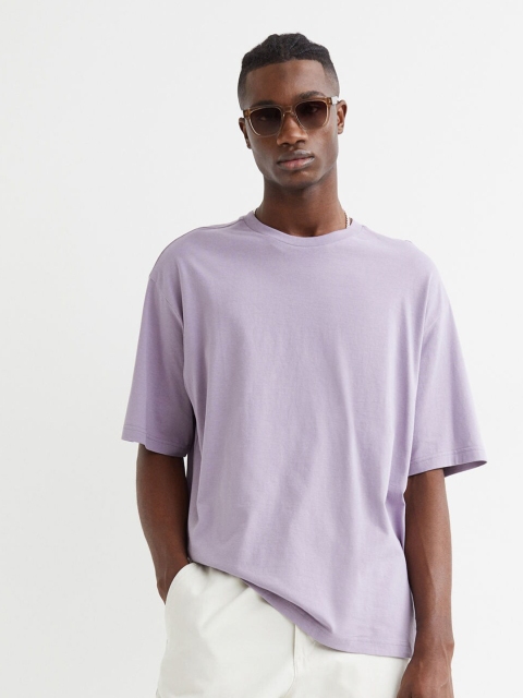 

H&M Men Purple Relaxed Fit T-shirt