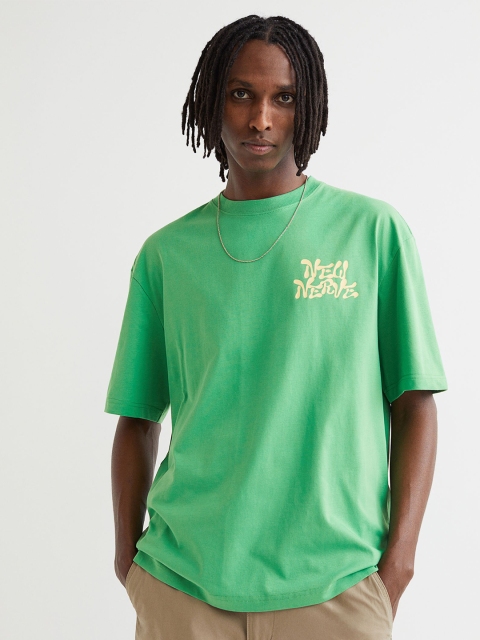 

H&M Green Relaxed Fit Cotton T-Shirt