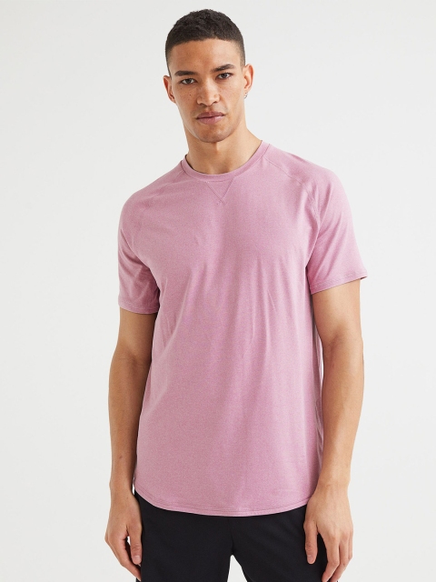 

H&M Men Rose Pink Loose Fit Rapid-Dry Sports T-Shirt
