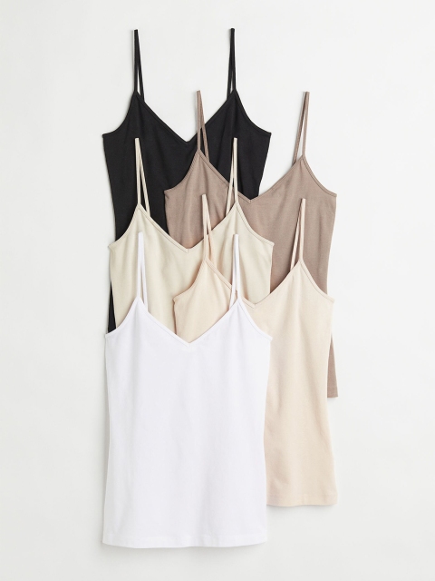 

H&M 5 Pack Beige & Black Strappy Tops