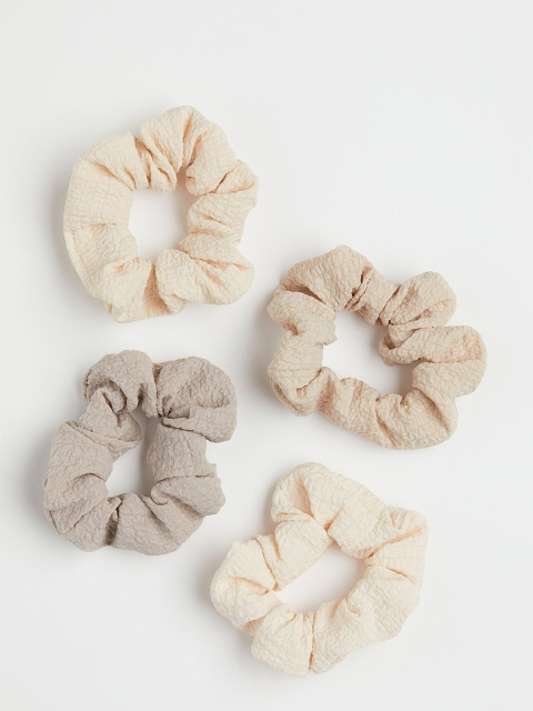 

H&M Women Pack of 4 Scrunchies, Beige