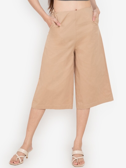 

ZALORA BASICS Women Brown Flared Culottes Trousers