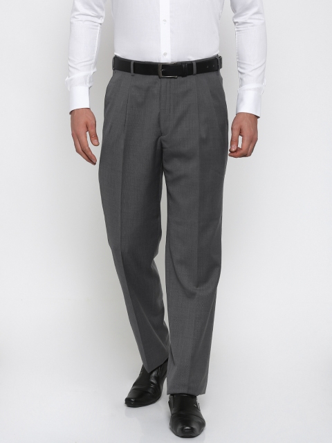 

Raymond Men Grey Self-design Classic Fit Formal Trousers