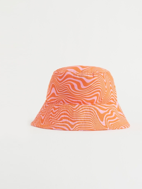 

H&M Orange Patterned Bucket Hat