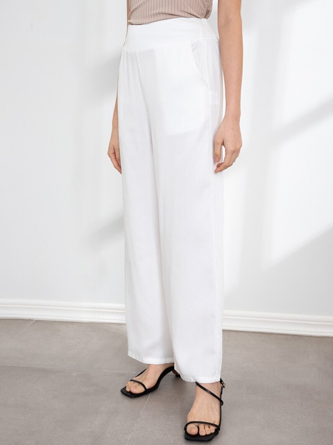 

ORIGIN BY ZALORA Women White Parallel Trousers