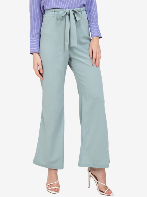 

ZALORA WORK Women Grey Straight Fit Trousers