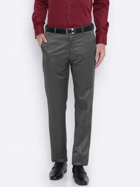

Raymond Men Grey Solid Contemporary Fit Formal Trousers