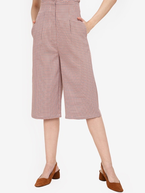 

ZALORA WORK Women Red Printed Straight Fit Culottes Trousers