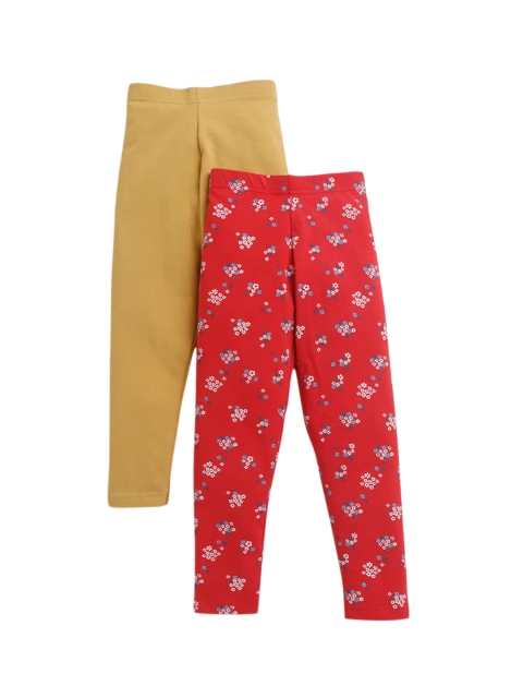 

Hopscotch Girls Pack Of 2 Pure Cotton Leggings, Yellow