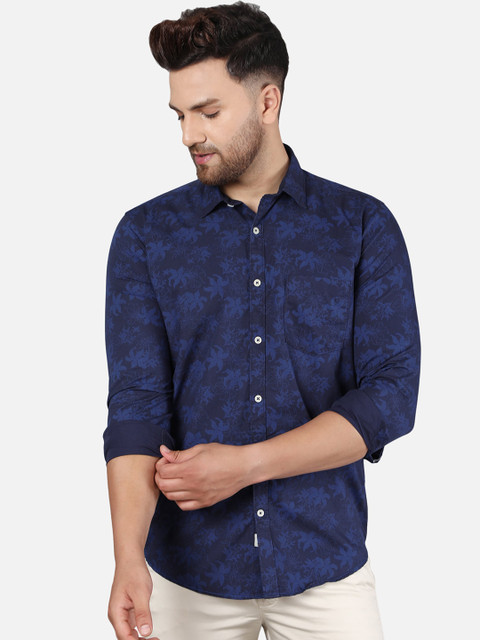 

Callino London Men Blue Slim Fit Floral Cotton Casual Shirt