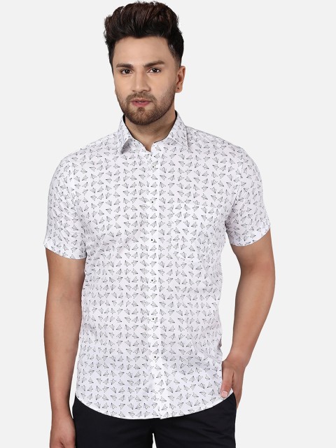 

Callino London Men White Printed Formal Shirt