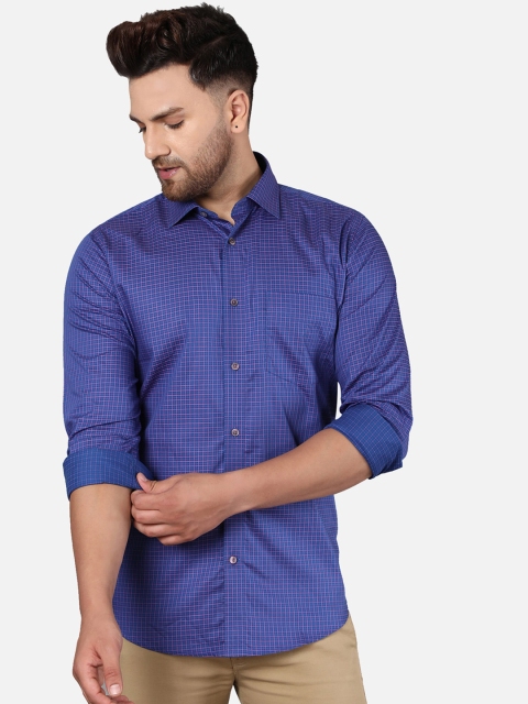 

Callino London Men Blue Slim Fit Micro Checked Casual Shirt