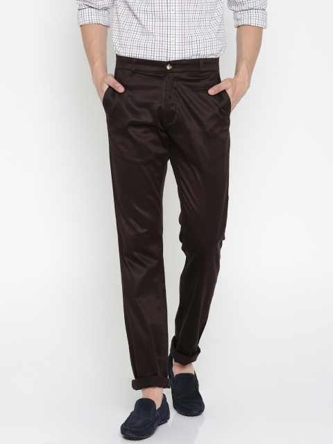 

Parx Men Brown Slim Tapered Fit Formal Trousers