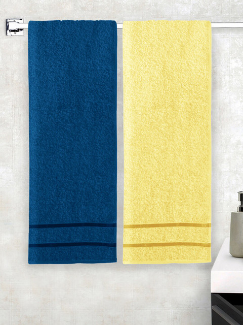 

Story@home Set of 2 450 GSM Pure Cotton Bath Towels, Yellow