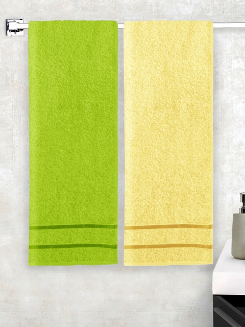 

Story@home Set of 2 450 GSM Pure Cotton Bath Towels, Yellow