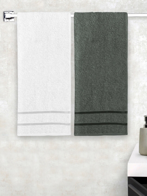 

Story@home Set Of 2 Solid Pure Cotton 450 GSM Bath Towels, Charcoal