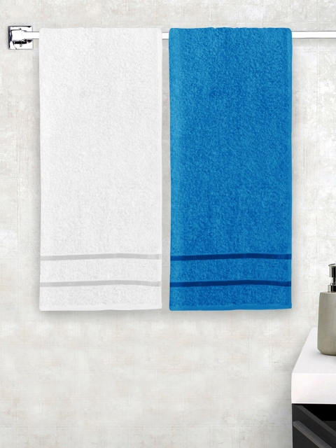 

Story@home Set of 2 450 GSM Pure Cotton Bath Towels, Blue
