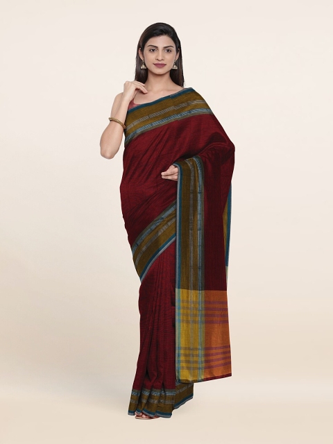 

Pothys Maroon & Blue Pure Cotton Saree