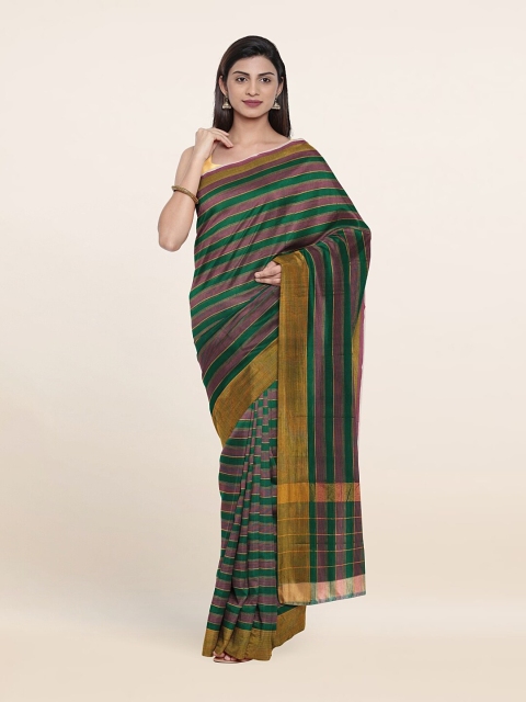 

Pothys Green Striped Zari Pure Cotton Saree