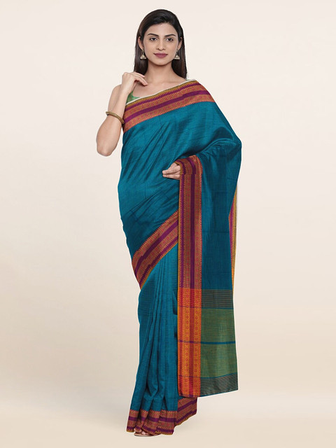 

Pothys Blue & Green Zari Pure Cotton Saree