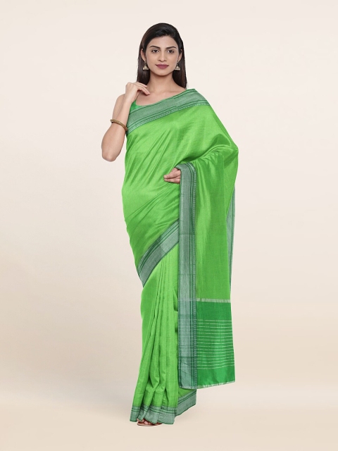 

Pothys Green & Silver Zari Pure Cotton Saree