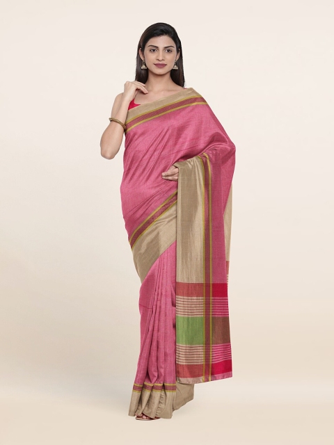 

Pothys Pink Solid Pure Cotton Saree
