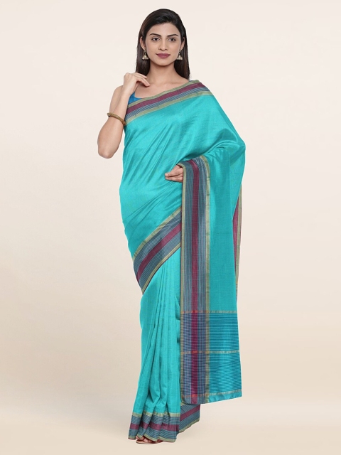 

Pothys Blue & Purple Striped Pure Cotton Saree