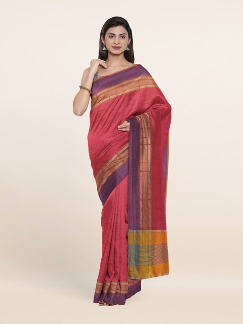 

Pothys Pink & Purple Pure Cotton Saree