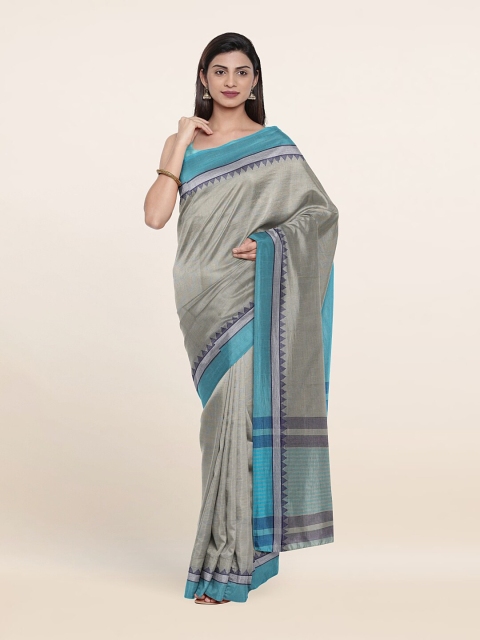 

Pothys Grey & Blue Pure Cotton Saree