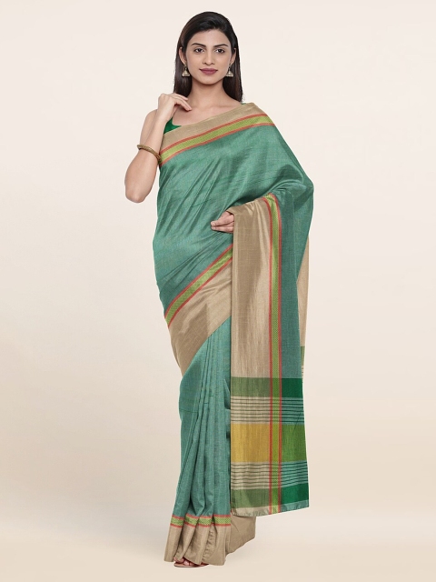 

Pothys Green & Gold-Toned Pure Cotton Saree