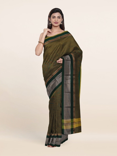 

Pothys Green & Grey Zari Pure Cotton Saree