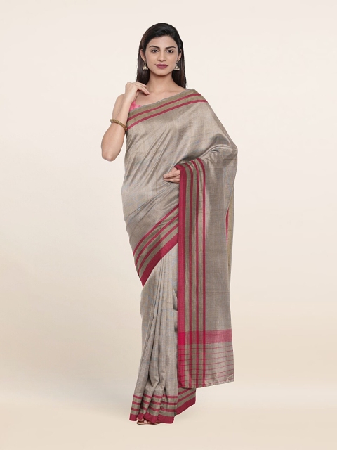 

Pothys Grey & Red Pure Cotton Saree